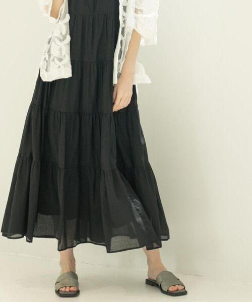 OPAQUE.CLIP / オペーク ドット クリップ ロング・マキシ丈ワンピース | 《Can Cam掲載》ティアードマキシドレス/オーガニックコットン混【洗濯機洗い可】 | 詳細4