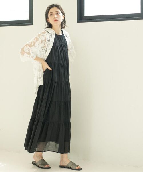 OPAQUE.CLIP / オペーク ドット クリップ ロング・マキシ丈ワンピース | 《Can Cam掲載》ティアードマキシドレス/オーガニックコットン混【洗濯機洗い可】 | 詳細5