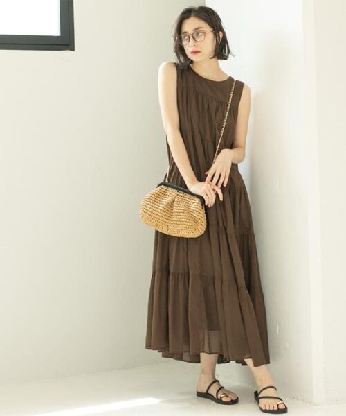 OPAQUE.CLIP / オペーク ドット クリップ ロング・マキシ丈ワンピース | 《Can Cam掲載》ティアードマキシドレス/オーガニックコットン混【洗濯機洗い可】 | 詳細7