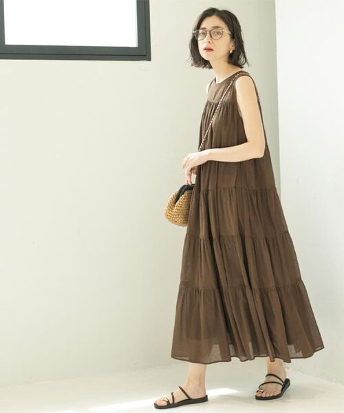 OPAQUE.CLIP / オペーク ドット クリップ ロング・マキシ丈ワンピース | 《Can Cam掲載》ティアードマキシドレス/オーガニックコットン混【洗濯機洗い可】 | 詳細9