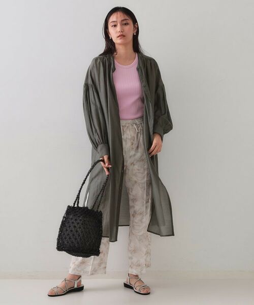 OPAQUE.CLIP / オペーク ドット クリップ ミニ丈・ひざ丈ワンピース | シアーシャツワンピース【洗濯機洗い可】 | 詳細2