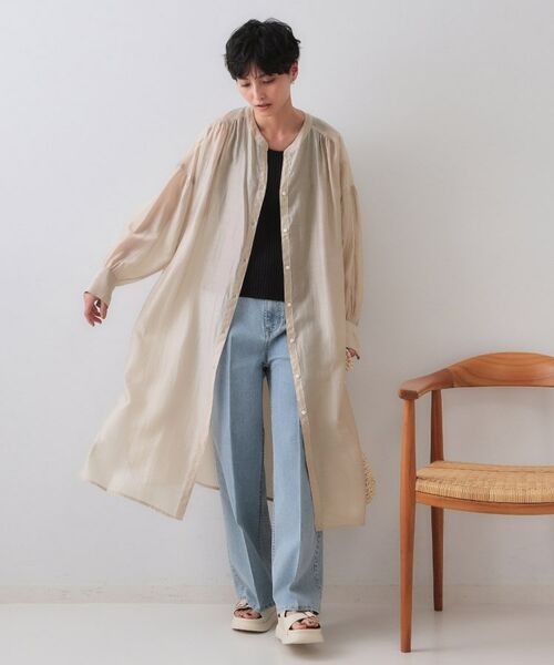 OPAQUE.CLIP / オペーク ドット クリップ ミニ丈・ひざ丈ワンピース | シアーシャツワンピース【洗濯機洗い可】 | 詳細7