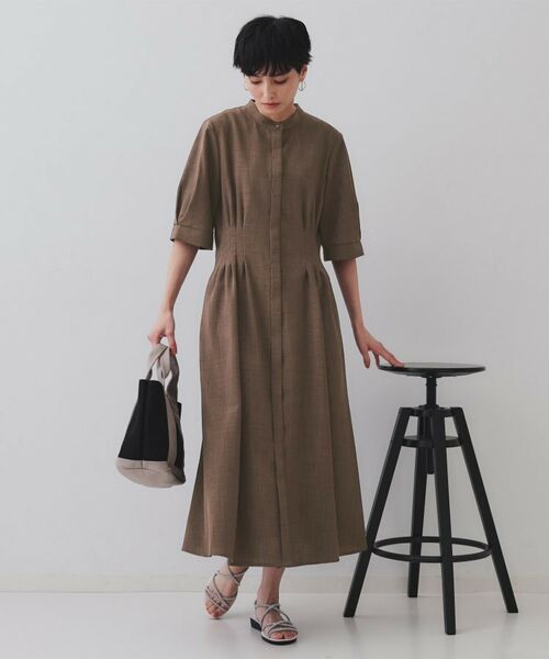 OPAQUE.CLIP / オペーク ドット クリップ ロング・マキシ丈ワンピース | ピンタックフィット&フレアワンピース【洗濯機洗い可】 | 詳細3