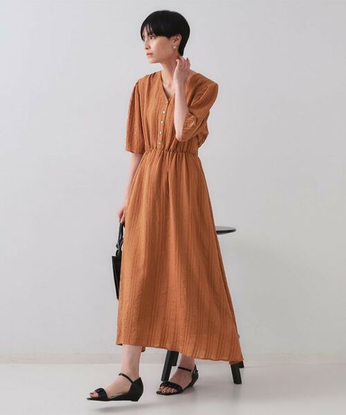 OPAQUE.CLIP / オペーク ドット クリップ ロング・マキシ丈ワンピース | Vネックフィット&フレアワンピース | 詳細6