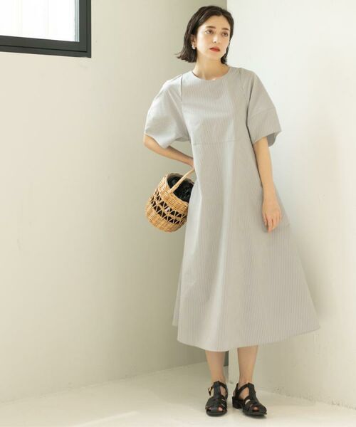 OPAQUE.CLIP / オペーク ドット クリップ ロング・マキシ丈ワンピース | サッカーストライプワンピース【吸水速乾/イージーアイロン/洗濯機洗い可】 | 詳細15