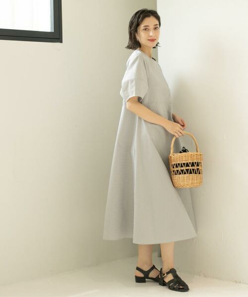 OPAQUE.CLIP / オペーク ドット クリップ ロング・マキシ丈ワンピース | サッカーストライプワンピース【吸水速乾/イージーアイロン/洗濯機洗い可】 | 詳細16