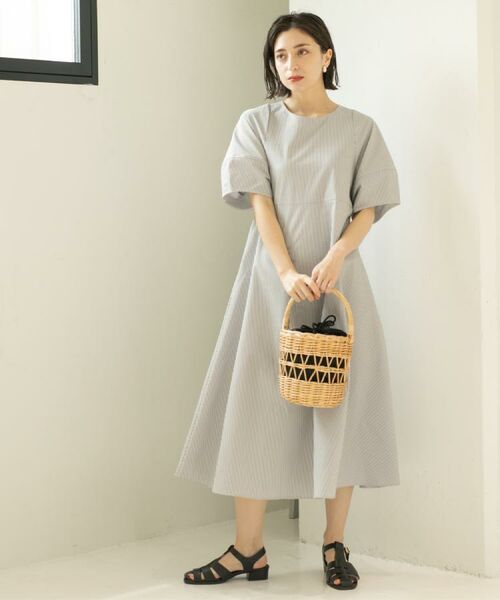 OPAQUE.CLIP / オペーク ドット クリップ ロング・マキシ丈ワンピース | サッカーストライプワンピース【吸水速乾/イージーアイロン/洗濯機洗い可】 | 詳細17