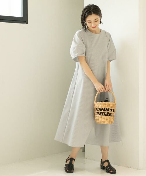 OPAQUE.CLIP / オペーク ドット クリップ ロング・マキシ丈ワンピース | サッカーストライプワンピース【吸水速乾/イージーアイロン/洗濯機洗い可】 | 詳細18