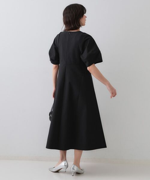 【新品】OPAQUE.CLIP サッカーストライプワンピース 黒 L セール】 サッカーストライプワンピース【吸水速乾/イージー