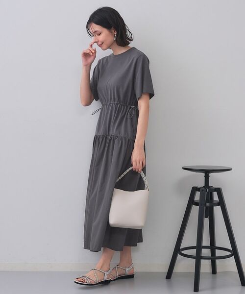 OPAQUE.CLIP / オペーク ドット クリップ ロング・マキシ丈ワンピース | フィット＆フレアドッキングワンピース【洗濯機洗い可】 | 詳細3