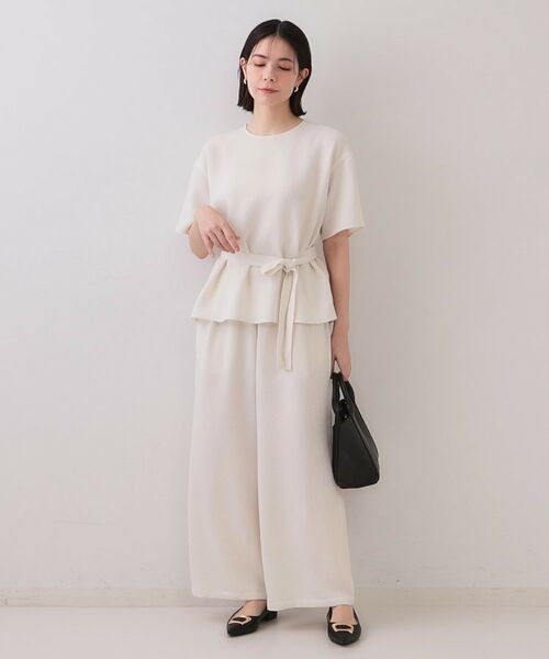 OPAQUE.CLIP / オペーク ドット クリップ パンツ | ストレッチジャカードイージーワイドパンツ/セットアップ対応可【洗濯機洗い可】 | 詳細2