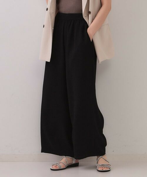 OPAQUE. CLIP/オペーク ドット クリップ ストレッチジャカードイージーワイドパンツ/セットアップ対応可【洗濯機洗い可】 ブラック(019) 38(M)