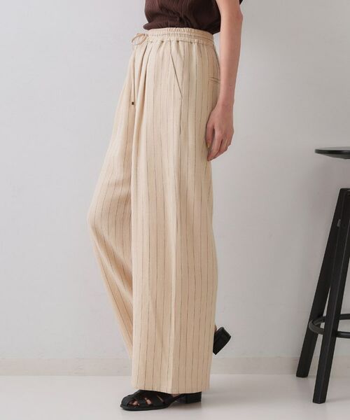 OPAQUE.CLIP / オペーク ドット クリップ パンツ | 麻混ストライプイージーワイドパンツ【洗濯機洗い可】 | 詳細10