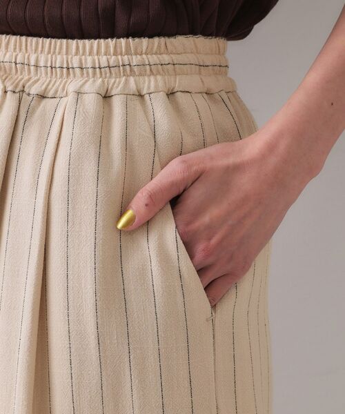 OPAQUE.CLIP / オペーク ドット クリップ パンツ | 麻混ストライプイージーワイドパンツ【洗濯機洗い可】 | 詳細13