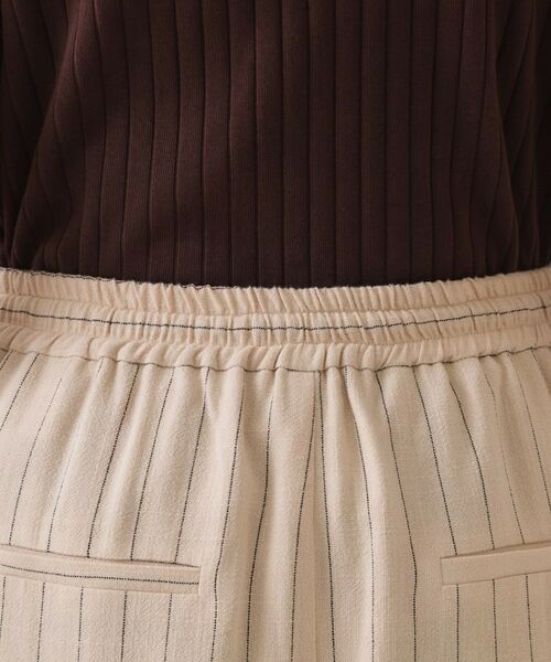 OPAQUE.CLIP / オペーク ドット クリップ パンツ | 麻混ストライプイージーワイドパンツ【洗濯機洗い可】 | 詳細14