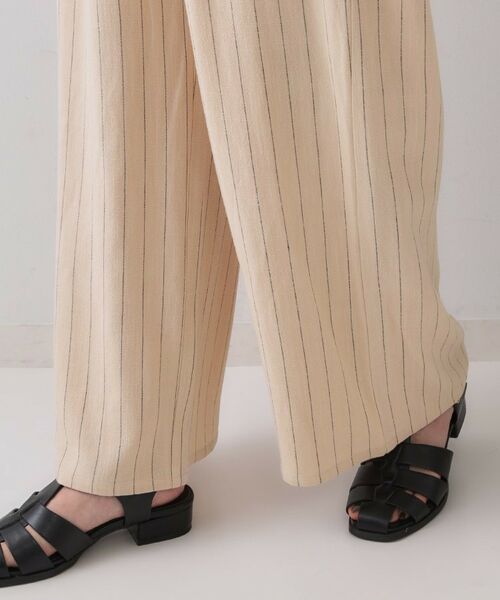 OPAQUE.CLIP / オペーク ドット クリップ パンツ | 麻混ストライプイージーワイドパンツ【洗濯機洗い可】 | 詳細15