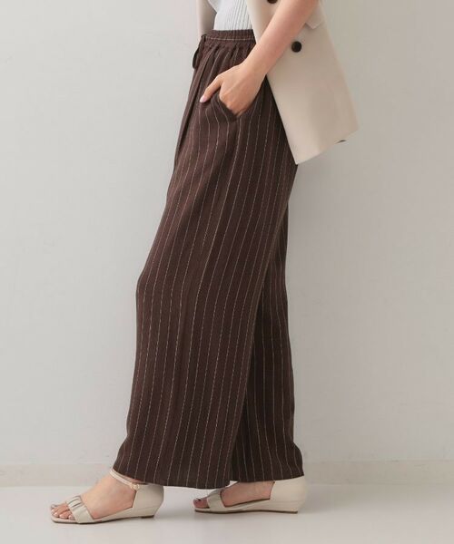 OPAQUE.CLIP / オペーク ドット クリップ パンツ | 麻混ストライプイージーワイドパンツ【洗濯機洗い可】 | 詳細5