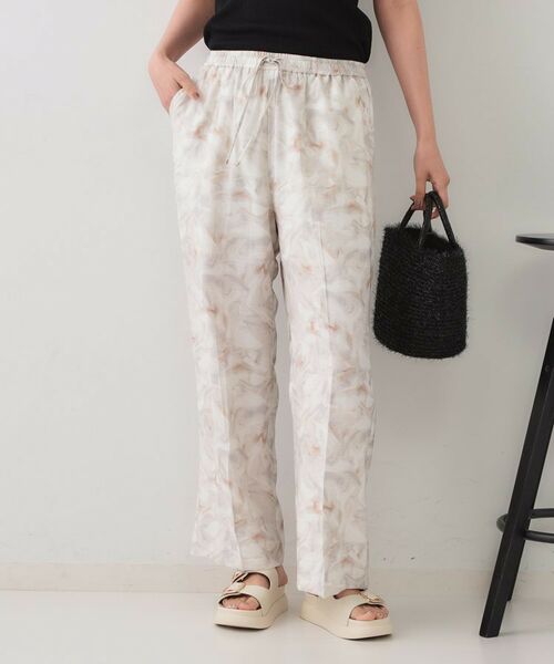 OPAQUE. CLIP/オペーク ドット クリップ ぼかしアート柄イージーパンツ【洗濯機洗い可】 グレー(112) 40(L)