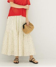 OPAQUE.CLIP / オペーク ドット クリップ ロング・マキシ丈スカート | ギャザーフレアスカート/オーガニックコットン混【洗濯機洗い可】
