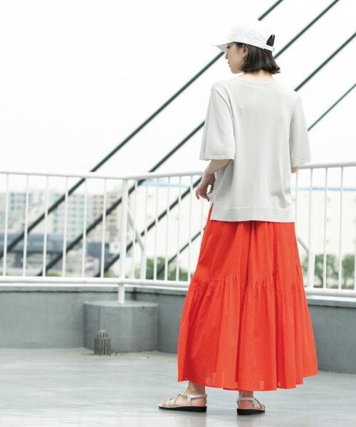 OPAQUE.CLIP / オペーク ドット クリップ ロング・マキシ丈スカート | ギャザーフレアスカート/オーガニックコットン混【洗濯機洗い可】 | 詳細12