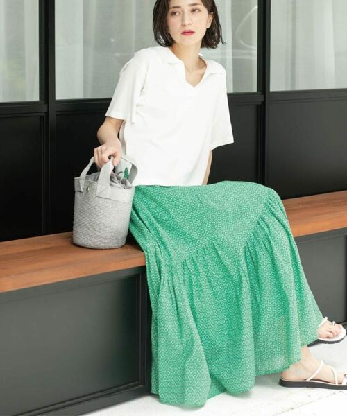 OPAQUE.CLIP / オペーク ドット クリップ ロング・マキシ丈スカート | ギャザーフレアスカート/オーガニックコットン混【洗濯機洗い可】 | 詳細14