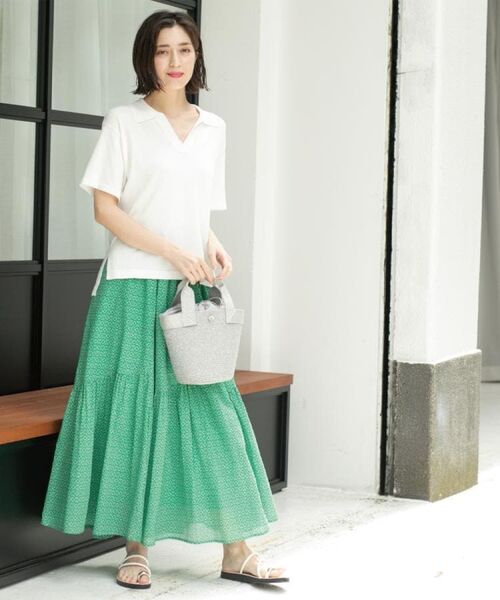 OPAQUE.CLIP / オペーク ドット クリップ ロング・マキシ丈スカート | ギャザーフレアスカート/オーガニックコットン混【洗濯機洗い可】 | 詳細18
