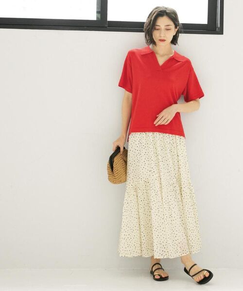 OPAQUE.CLIP / オペーク ドット クリップ ロング・マキシ丈スカート | ギャザーフレアスカート/オーガニックコットン混【洗濯機洗い可】 | 詳細19
