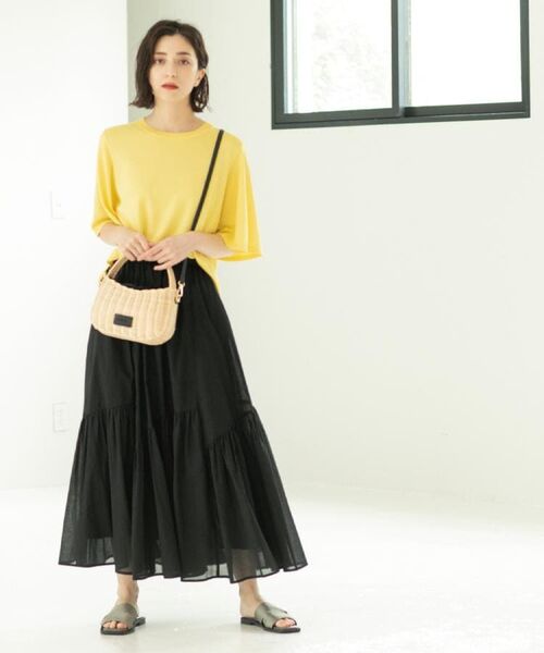 OPAQUE.CLIP / オペーク ドット クリップ ロング・マキシ丈スカート | ギャザーフレアスカート/オーガニックコットン混【洗濯機洗い可】 | 詳細2