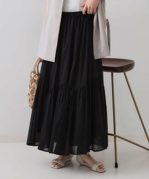 OPAQUE.CLIP / オペーク ドット クリップ ロング・マキシ丈スカート | ギャザーフレアスカート/オーガニックコットン混【洗濯機洗い可】 | 詳細26