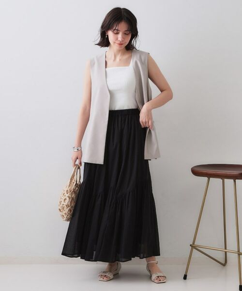 OPAQUE.CLIP / オペーク ドット クリップ ロング・マキシ丈スカート | ギャザーフレアスカート/オーガニックコットン混【洗濯機洗い可】 | 詳細28