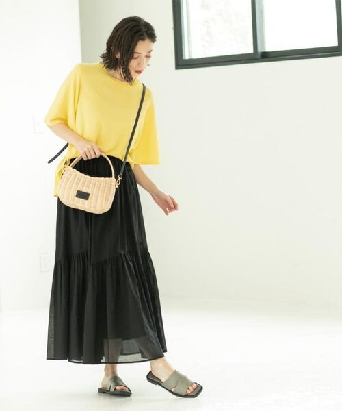 OPAQUE.CLIP / オペーク ドット クリップ ロング・マキシ丈スカート | ギャザーフレアスカート/オーガニックコットン混【洗濯機洗い可】 | 詳細6