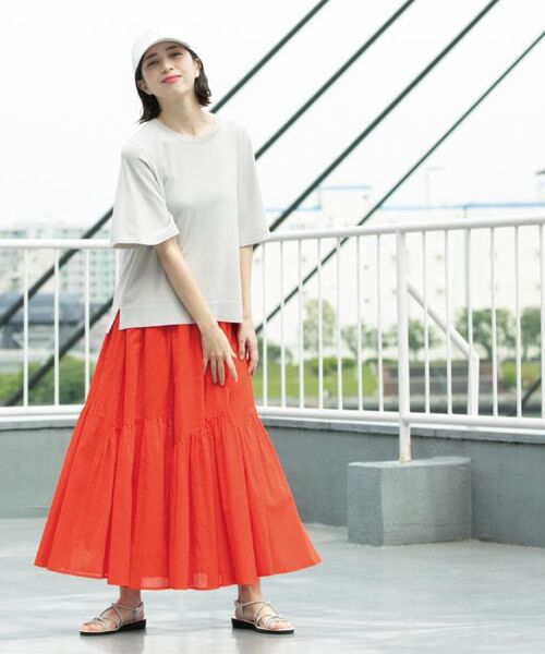 OPAQUE.CLIP / オペーク ドット クリップ ロング・マキシ丈スカート | ギャザーフレアスカート/オーガニックコットン混【洗濯機洗い可】 | 詳細8