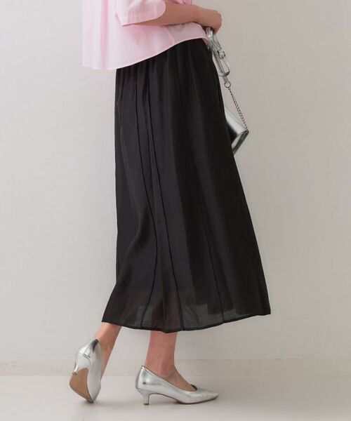 OPAQUE.CLIP / オペーク ドット クリップ ロング・マキシ丈スカート | シアーピンタックフレアスカート【洗濯機洗い可】 | 詳細1