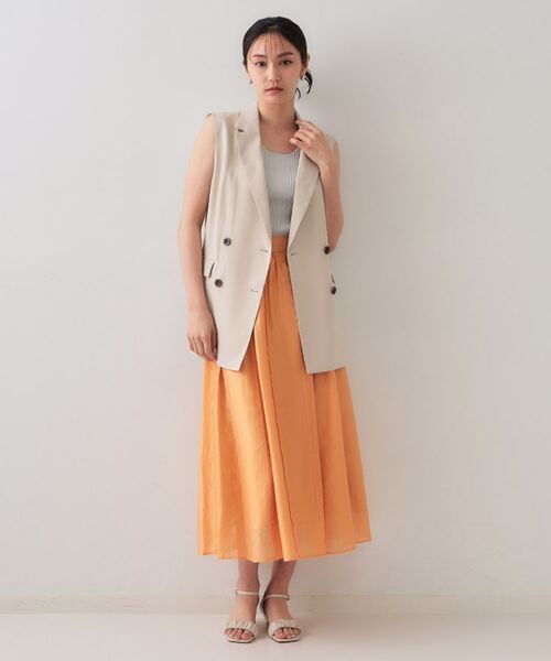 OPAQUE.CLIP / オペーク ドット クリップ ロング・マキシ丈スカート | シアーピンタックフレアスカート【洗濯機洗い可】 | 詳細10