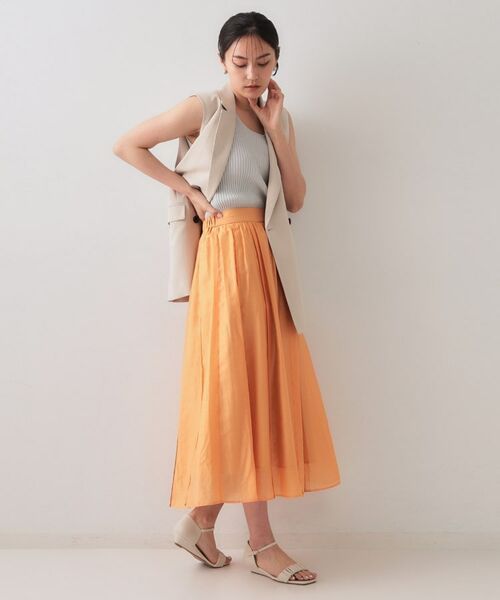 OPAQUE.CLIP / オペーク ドット クリップ ロング・マキシ丈スカート | シアーピンタックフレアスカート【洗濯機洗い可】 | 詳細11