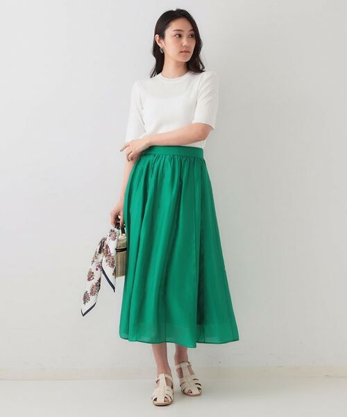 OPAQUE.CLIP / オペーク ドット クリップ ロング・マキシ丈スカート | シアーピンタックフレアスカート【洗濯機洗い可】 | 詳細14