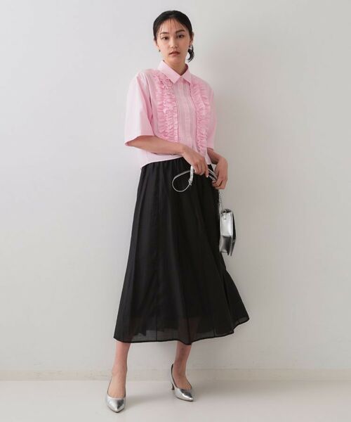 OPAQUE.CLIP / オペーク ドット クリップ ロング・マキシ丈スカート | シアーピンタックフレアスカート【洗濯機洗い可】 | 詳細2