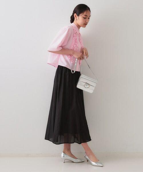 OPAQUE.CLIP / オペーク ドット クリップ ロング・マキシ丈スカート | シアーピンタックフレアスカート【洗濯機洗い可】 | 詳細3