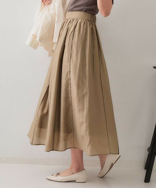 OPAQUE.CLIP / オペーク ドット クリップ ロング・マキシ丈スカート | シアーピンタックフレアスカート【洗濯機洗い可】 | 詳細5