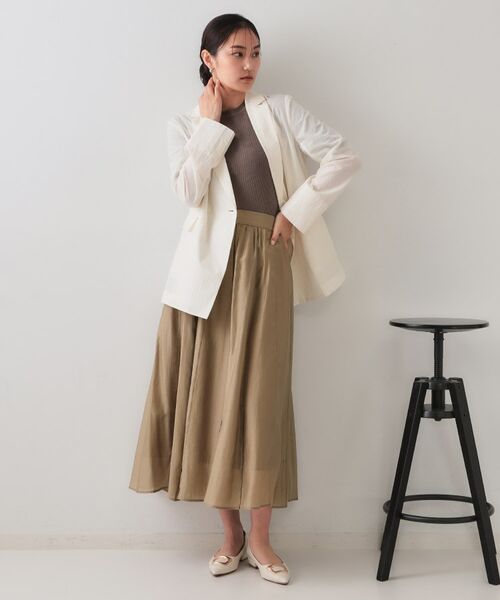 OPAQUE.CLIP / オペーク ドット クリップ ロング・マキシ丈スカート | シアーピンタックフレアスカート【洗濯機洗い可】 | 詳細6