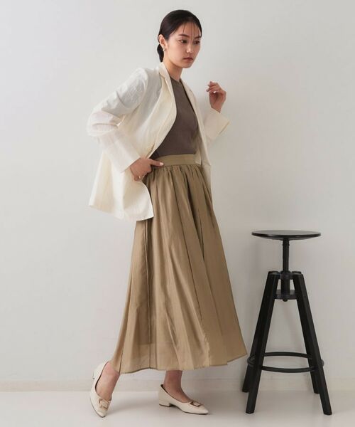 OPAQUE.CLIP / オペーク ドット クリップ ロング・マキシ丈スカート | シアーピンタックフレアスカート【洗濯機洗い可】 | 詳細7