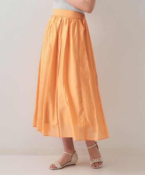 OPAQUE.CLIP / オペーク ドット クリップ ロング・マキシ丈スカート | シアーピンタックフレアスカート【洗濯機洗い可】 | 詳細9