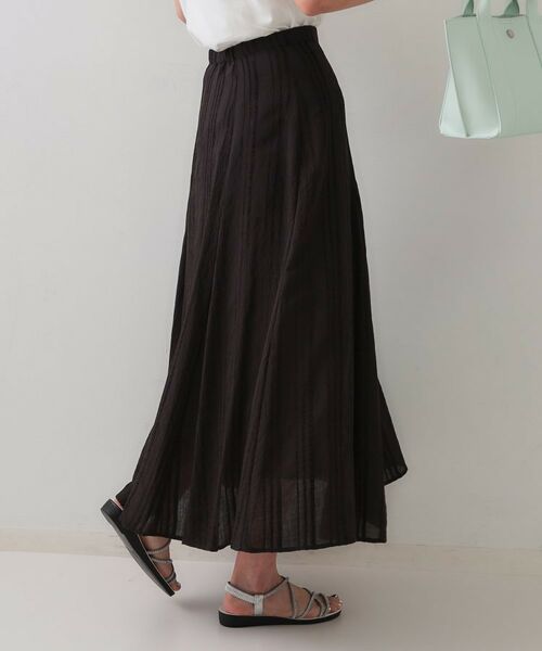 OPAQUE.CLIP / オペーク ドット クリップ ロング・マキシ丈スカート | ランダムストライプフレアスカート | 詳細1