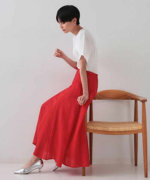 OPAQUE.CLIP / オペーク ドット クリップ ロング・マキシ丈スカート | ランダムストライプフレアスカート | 詳細11