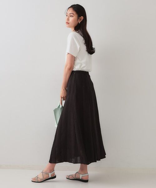 OPAQUE.CLIP / オペーク ドット クリップ ロング・マキシ丈スカート | ランダムストライプフレアスカート | 詳細3