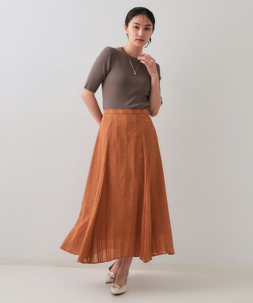 OPAQUE.CLIP / オペーク ドット クリップ ロング・マキシ丈スカート | ランダムストライプフレアスカート | 詳細6