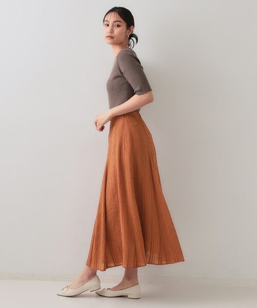 OPAQUE.CLIP / オペーク ドット クリップ ロング・マキシ丈スカート | ランダムストライプフレアスカート | 詳細7