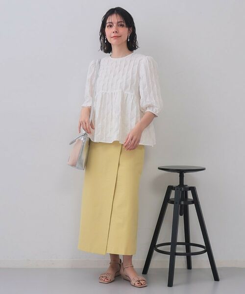 OPAQUE.CLIP / オペーク ドット クリップ ロング・マキシ丈スカート | ラップ風ナロースカート【洗濯機洗い可】 | 詳細2