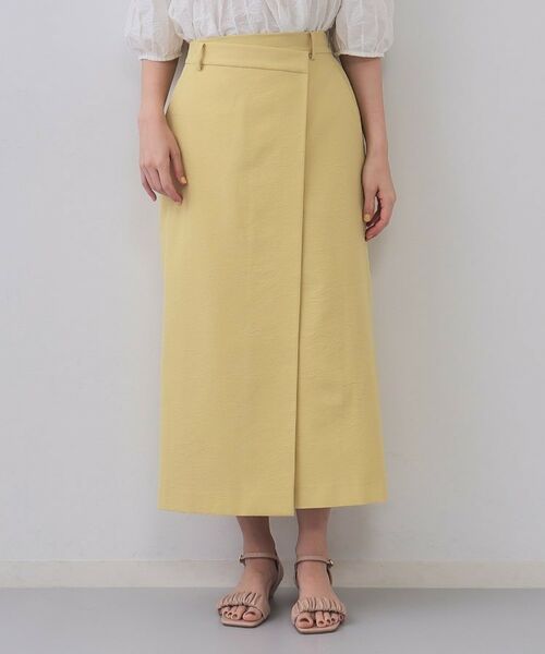 OPAQUE.CLIP / オペーク ドット クリップ ロング・マキシ丈スカート | ラップ風ナロースカート【洗濯機洗い可】 | 詳細9