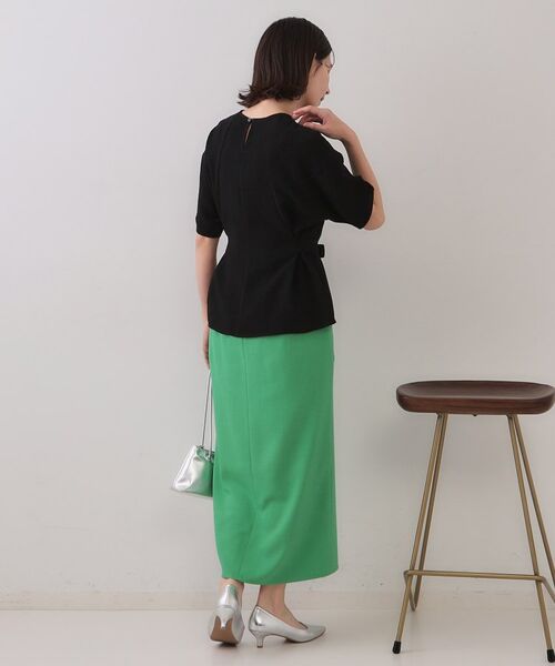 OPAQUE.CLIP / オペーク ドット クリップ ロング・マキシ丈スカート | 《5色展開/S-LLサイズ》リネンライクストレッチタイトスカート【洗濯機洗い可】 | 詳細15